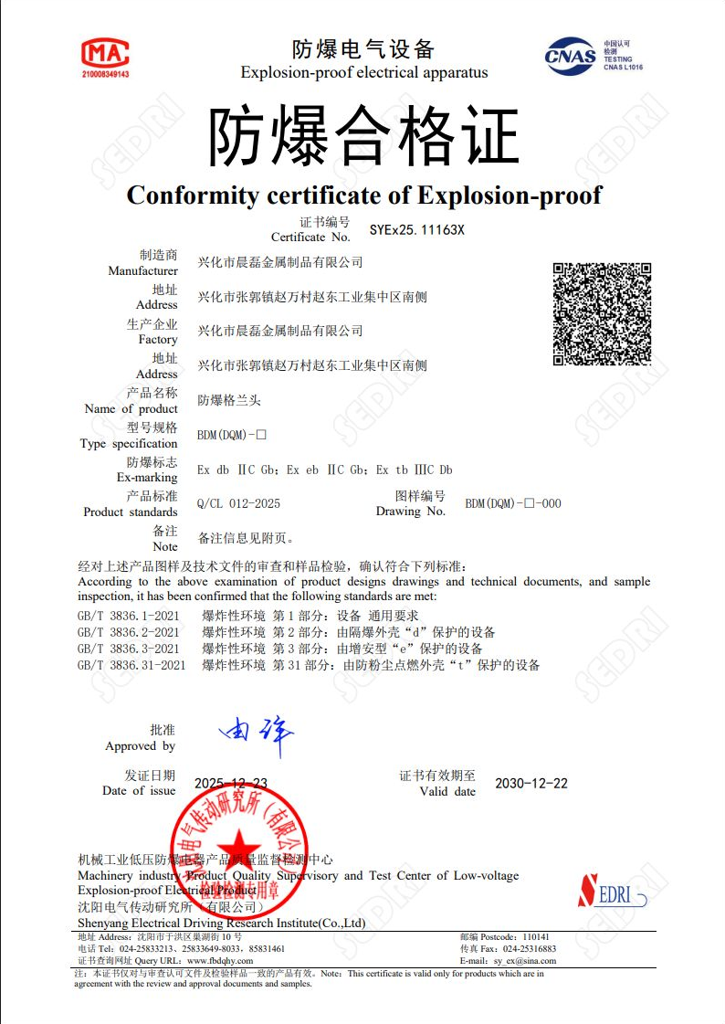 防爆格兰头防爆合格证(碳钢/黄铜/201/304/316)水印预览